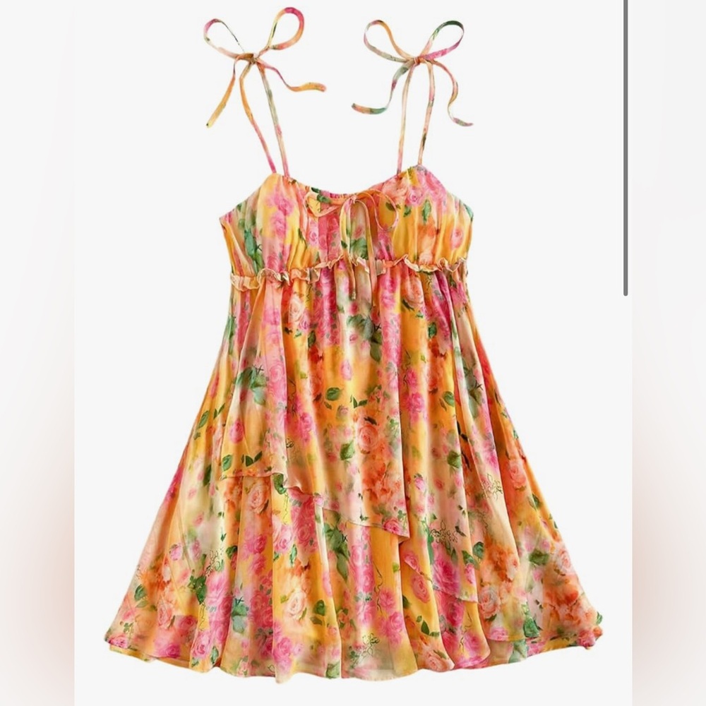 Women's Boho Floral Print Mini Dress
